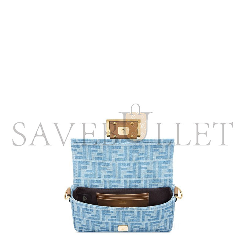 F**di baguette mini bag light blue ff denim handbag 8bs017as3ff1plm (19.5*11*5cm)